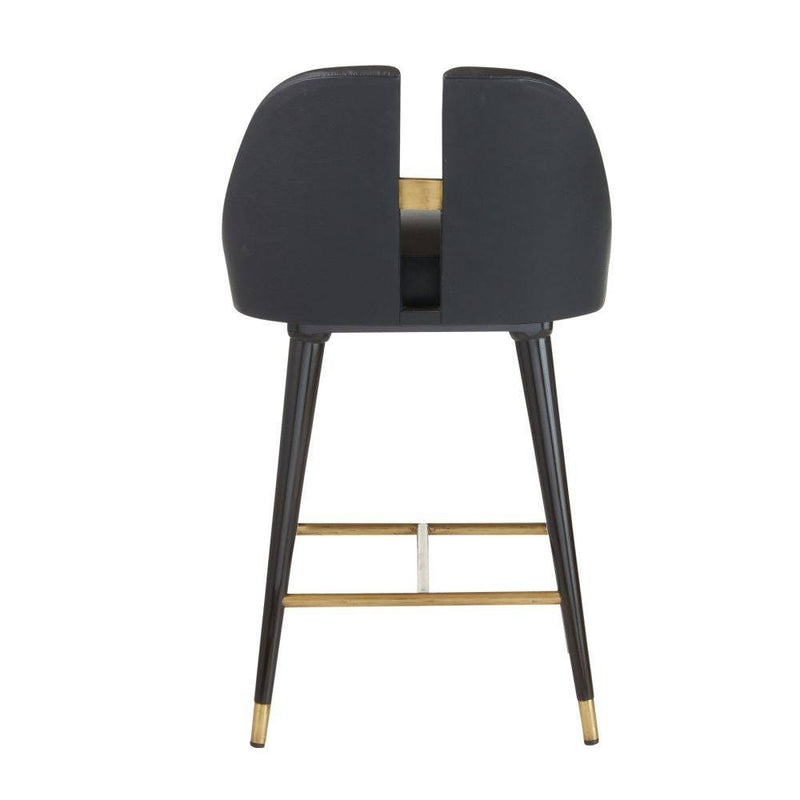 Arteriors FSI11 Counter Stool, Black/Ebony/Antique Brass