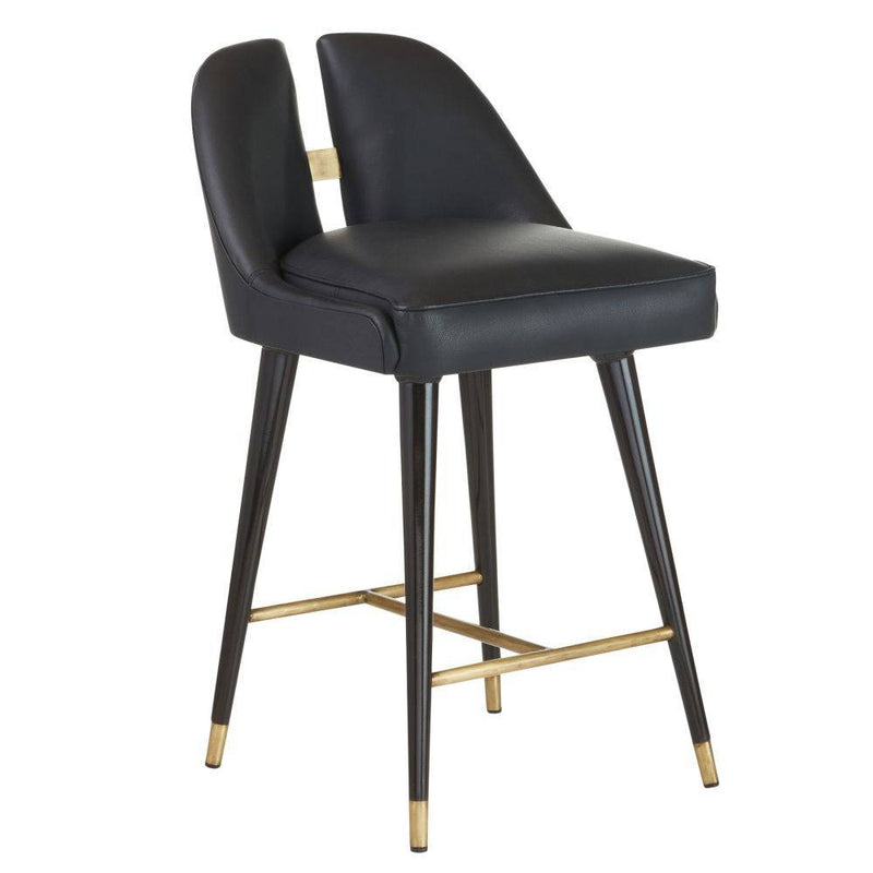 Arteriors FSI12 Bar Stool, Black/Ebony/Antique Brass