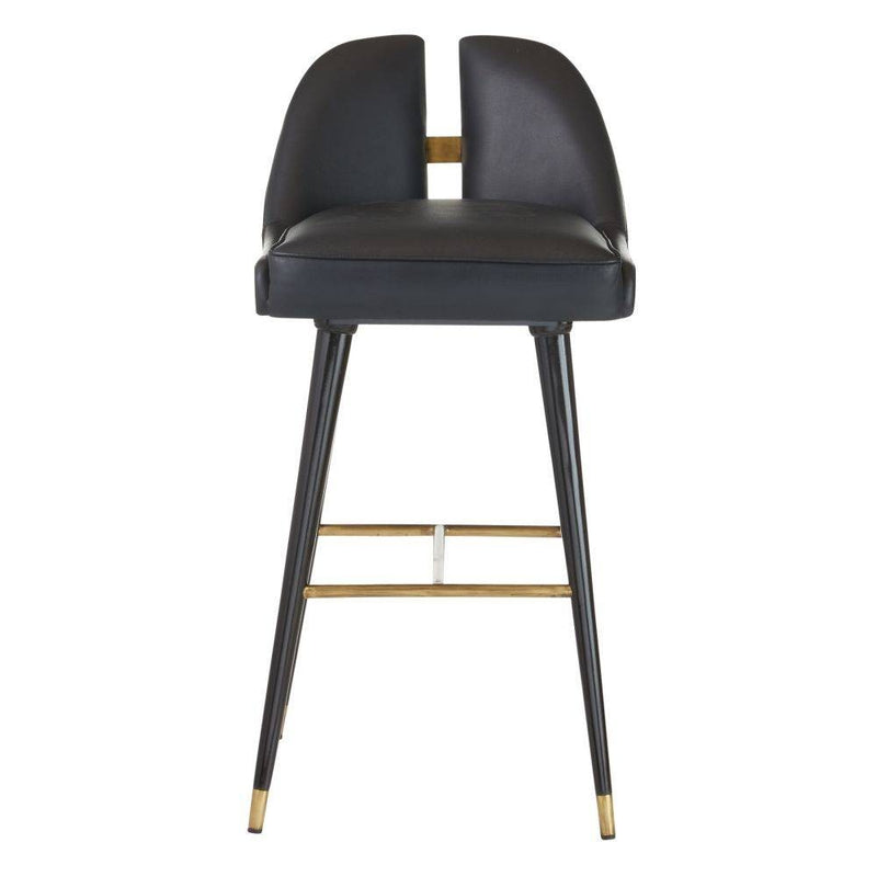 Arteriors FSI12 Bar Stool, Black/Ebony/Antique Brass