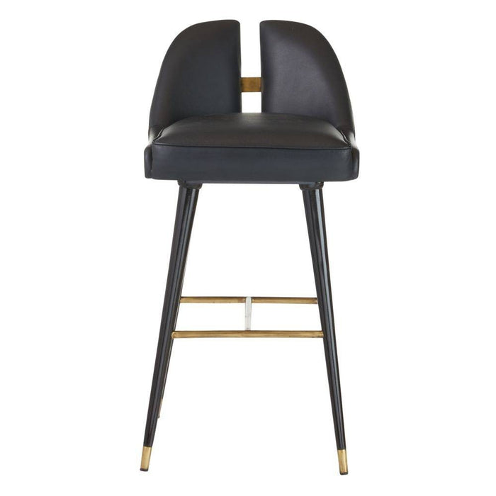 Arteriors FSI12 Bar Stool, Black/Ebony/Antique Brass