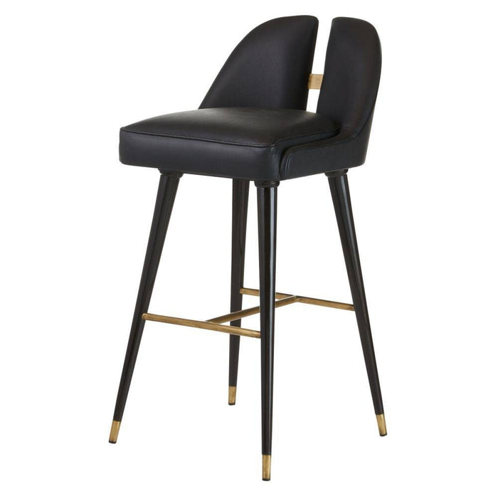 Arteriors FSI12 Bar Stool, Black/Ebony/Antique Brass