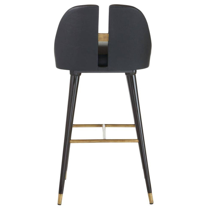 Arteriors FSI12 Bar Stool, Black/Ebony/Antique Brass