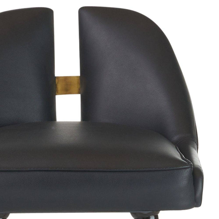 Arteriors FSI12 Bar Stool, Black/Ebony/Antique Brass