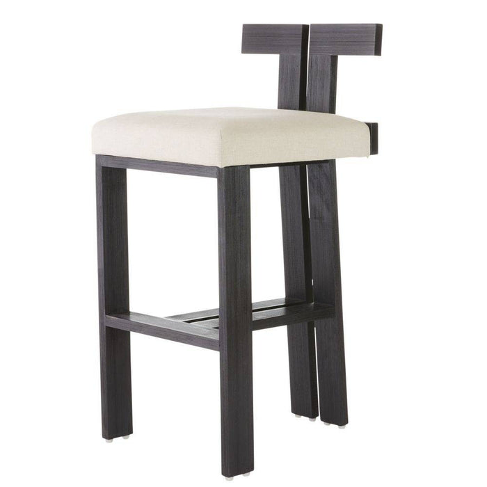 Arteriors FSI14 Bar Stool, Natural/Ebony/Antique Brass