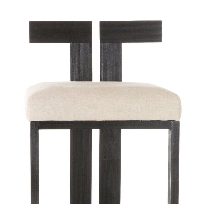 Arteriors FSI14 Bar Stool, Natural/Ebony/Antique Brass
