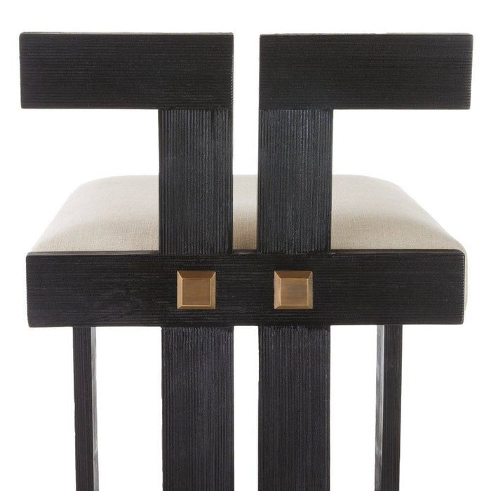Arteriors FSI14 Bar Stool, Natural/Ebony/Antique Brass
