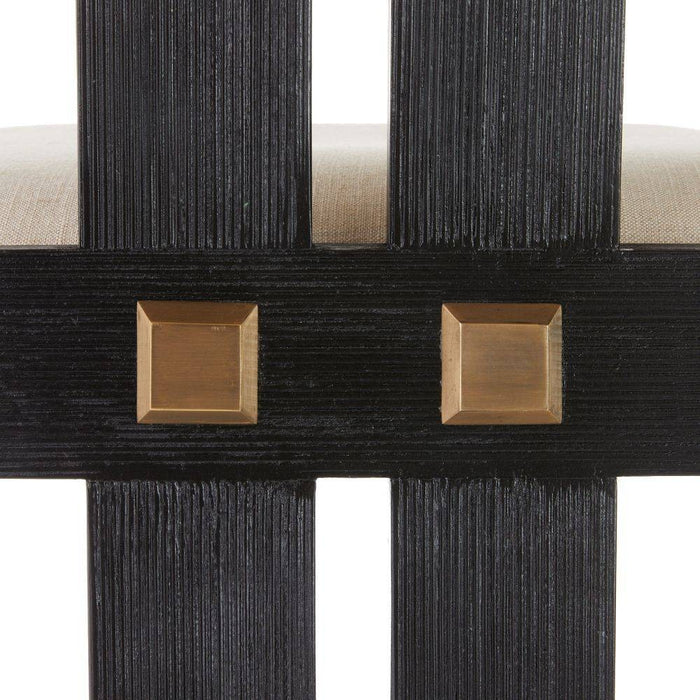 Arteriors FSI14 Bar Stool, Natural/Ebony/Antique Brass