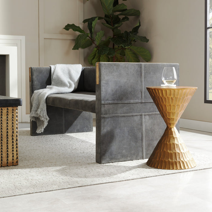 Arteriors FTI01 Settee, Slate Grey/Antique Brass
