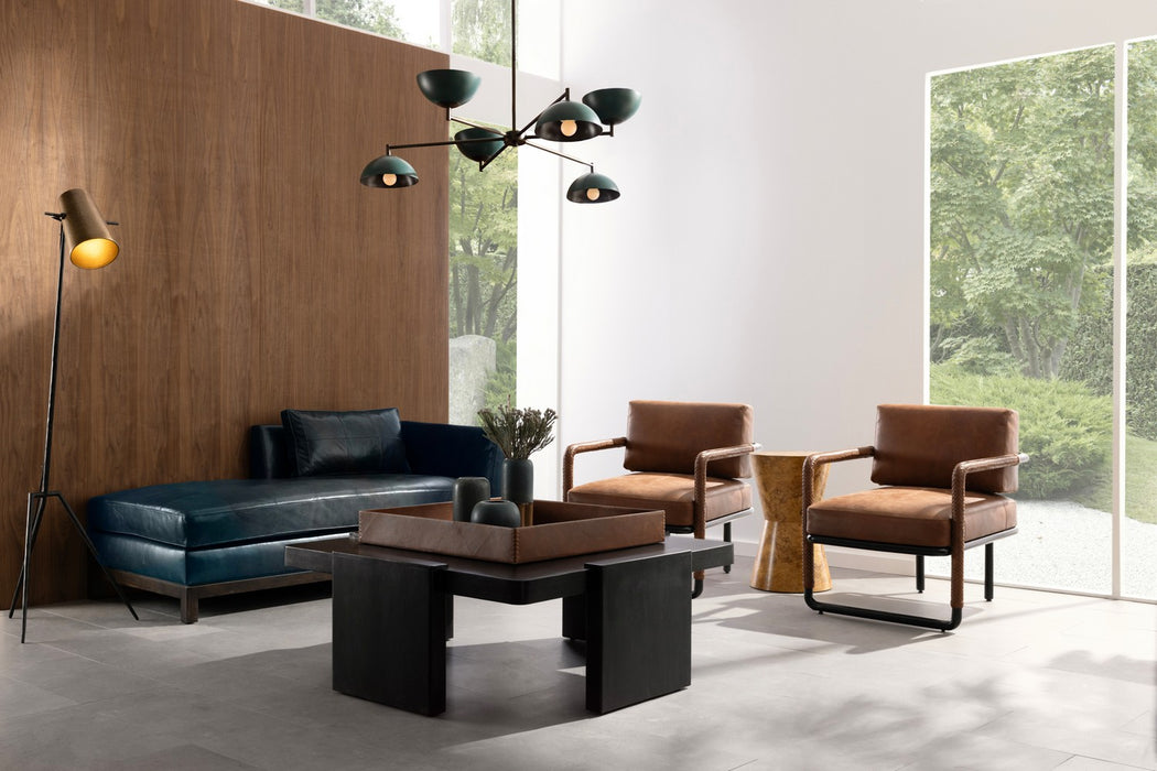Arteriors FTU04 Chaise, Ink/Grey Ash