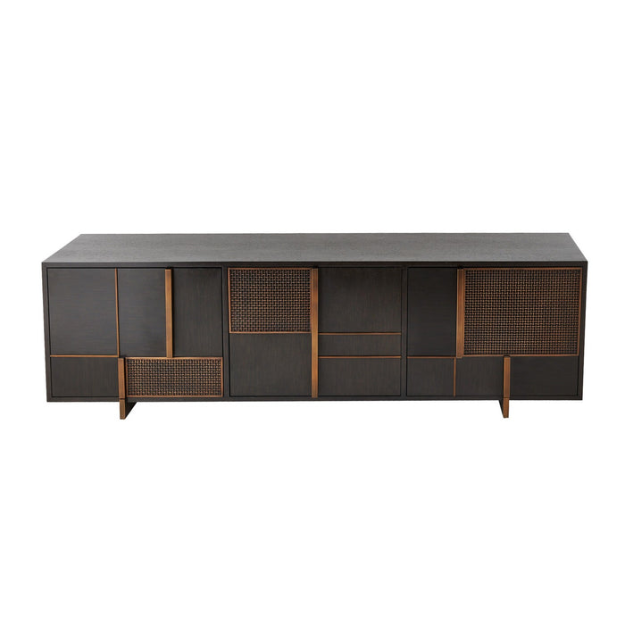 Arteriors FZS11 Credenza, Ebony/Antique Brass/Ebony
