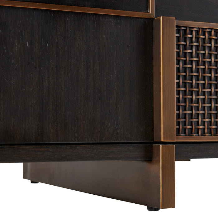 Arteriors FZS11 Credenza, Ebony/Antique Brass/Ebony
