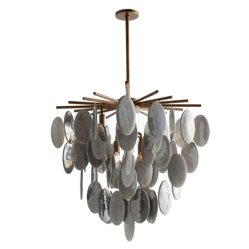Arteriors GJDLC01 Eight Light Chandelier, Antique Brass/Smoke Luster/Antique Brass