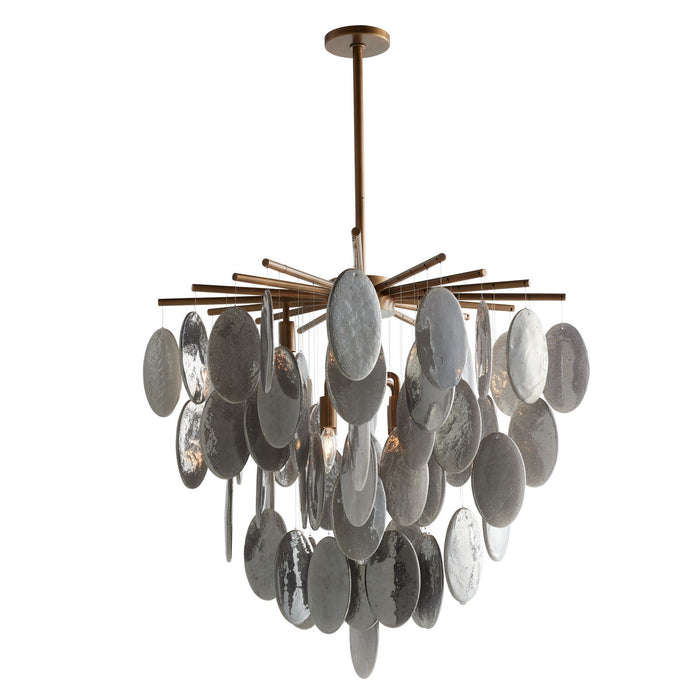 Arteriors GJDLC01 Eight Light Chandelier, Antique Brass/Smoke Luster/Antique Brass