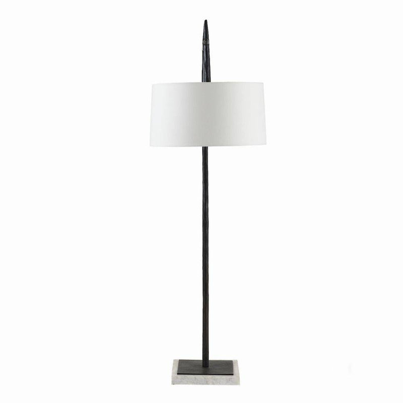 Arteriors PFI10-SH053 One Light Floor Lamp, Blackened Iron/White/Off-White/Off-White