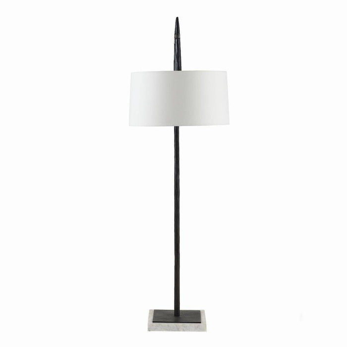 Arteriors PFI10-SH053 One Light Floor Lamp, Blackened Iron/White/Off-White/Off-White