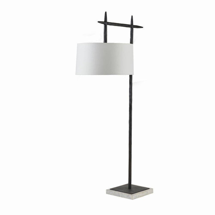 Arteriors PFI10-SH053 One Light Floor Lamp, Blackened Iron/White/Off-White/Off-White