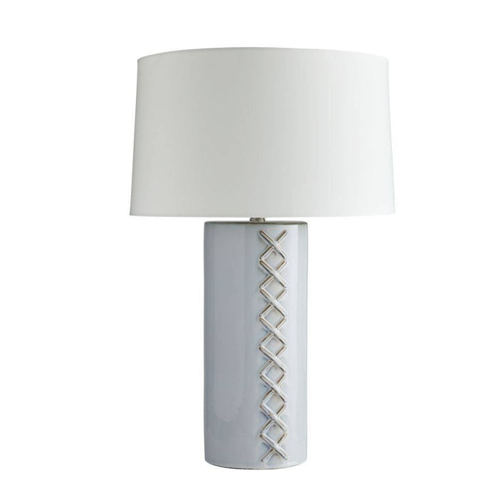 Arteriors PTC30-167 One Light Table Lamp, Glacial Reactive/Polished Nickel/Ivory/Off-White