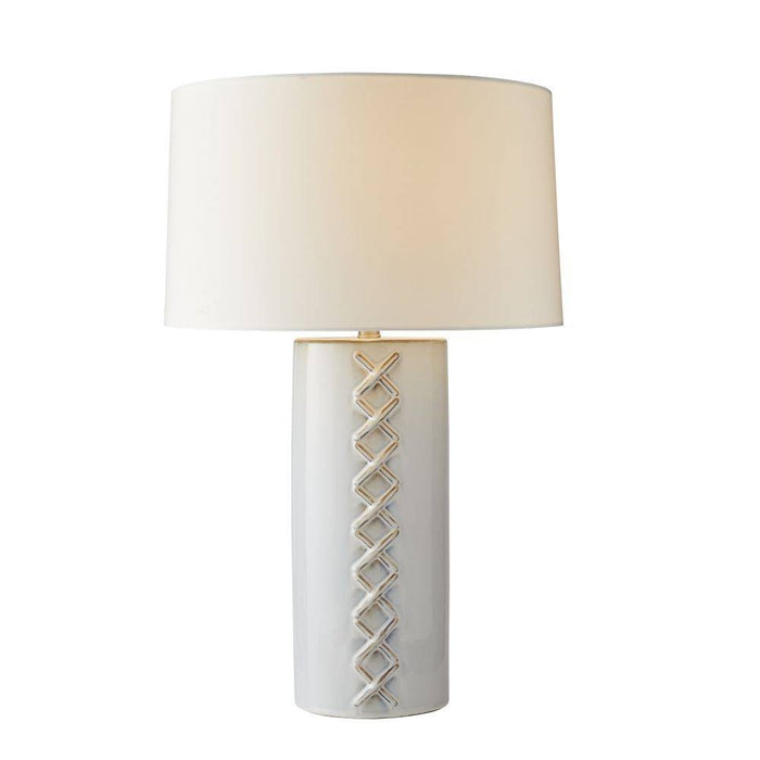 Arteriors PTC30-167 One Light Table Lamp, Glacial Reactive/Polished Nickel/Ivory/Off-White