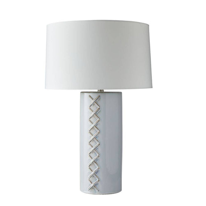 Arteriors PTC30-167 One Light Table Lamp, Glacial Reactive/Polished Nickel/Ivory/Off-White