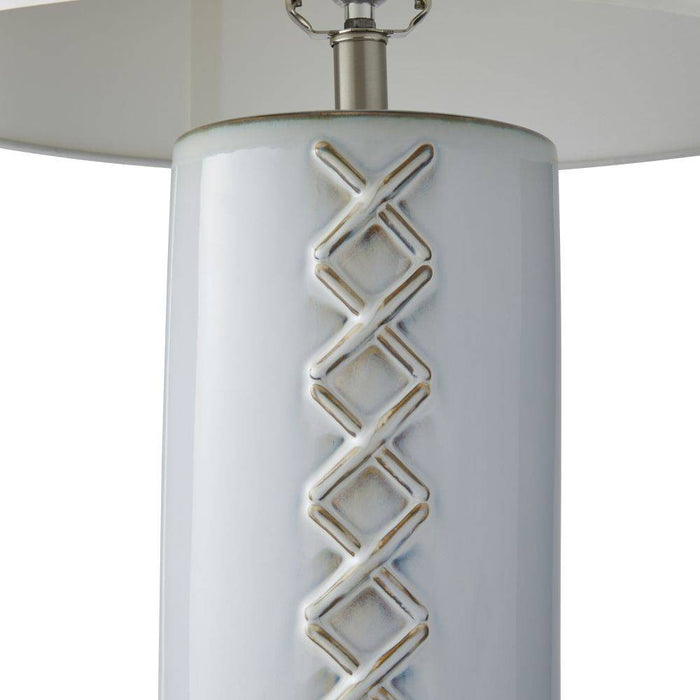 Arteriors PTC30-167 One Light Table Lamp, Glacial Reactive/Polished Nickel/Ivory/Off-White