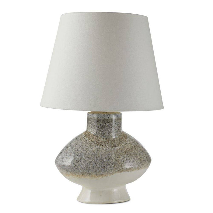 Arteriors PTC33-103 One Light Table Lamp, Pebble Reactive/Antique Brass/Off-White/Off-White