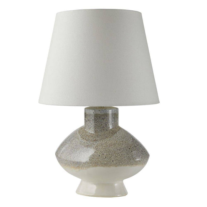 Arteriors PTC33-103 One Light Table Lamp, Pebble Reactive/Antique Brass/Off-White/Off-White