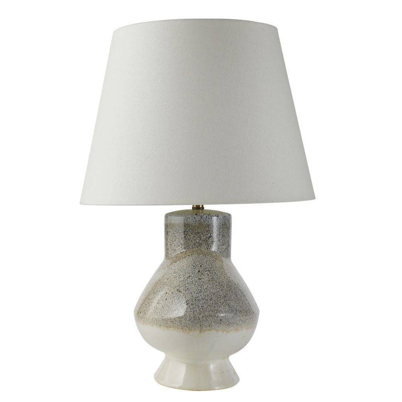 Arteriors PTC33-103 One Light Table Lamp, Pebble Reactive/Antique Brass/Off-White/Off-White