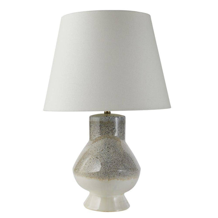 Arteriors PTC33-103 One Light Table Lamp, Pebble Reactive/Antique Brass/Off-White/Off-White