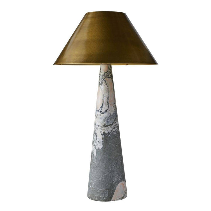 Arteriors PTC39 One Light Table Lamp, Calacatta Viola/Antique Brass