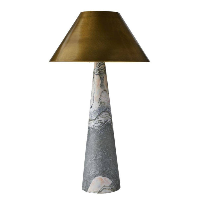 Arteriors PTC39 One Light Table Lamp, Calacatta Viola/Antique Brass