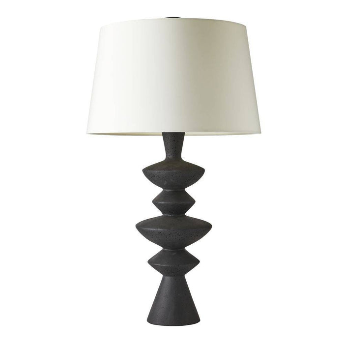 Arteriors PTC44-152 One Light Table Lamp, Charcoal/Antique Brass/Ivory/Ivory