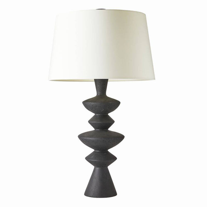 Arteriors PTC44-152 One Light Table Lamp, Charcoal/Antique Brass/Ivory/Ivory