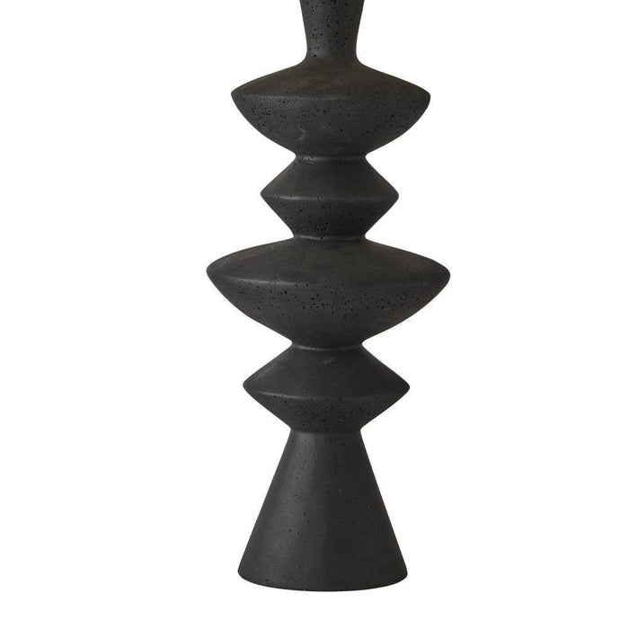 Arteriors PTC44-152 One Light Table Lamp, Charcoal/Antique Brass/Ivory/Ivory