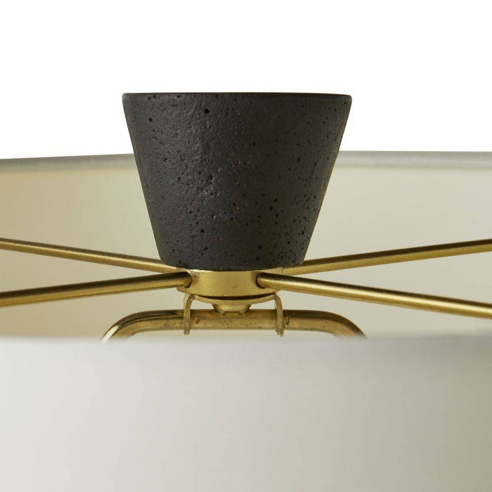 Arteriors PTC44-152 One Light Table Lamp, Charcoal/Antique Brass/Ivory/Ivory