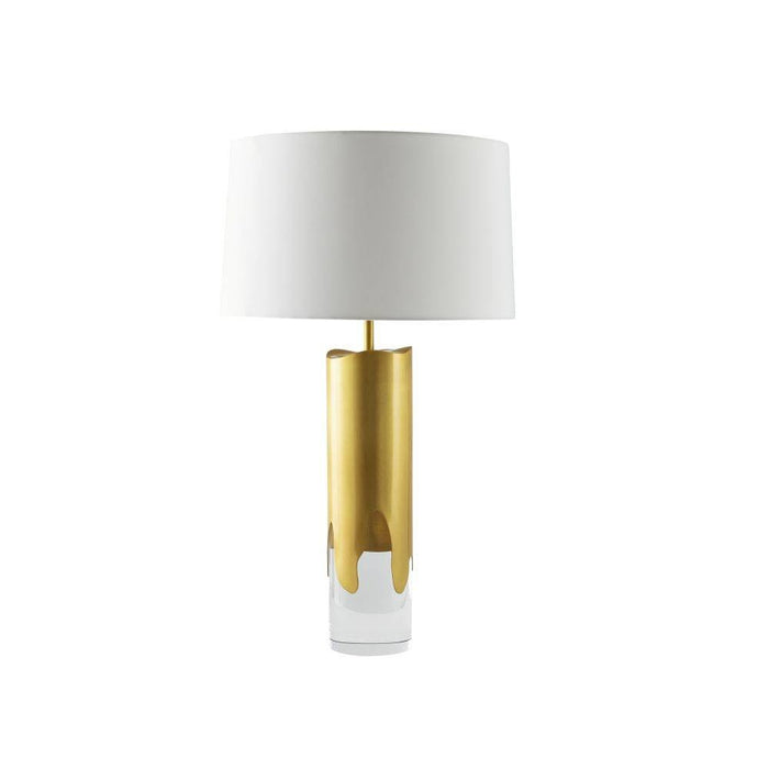 Arteriors PTC46-SH049 One Light Table Lamp, Clear/Antique Brass/Off-White/Off-White