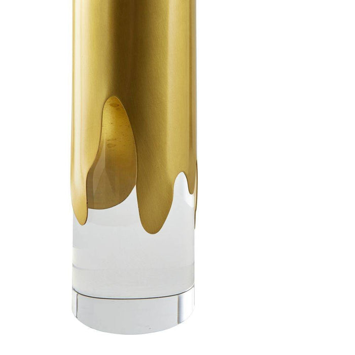 Arteriors PTC46-SH049 One Light Table Lamp, Clear/Antique Brass/Off-White/Off-White