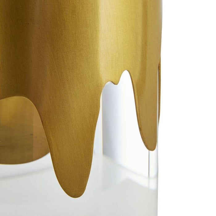 Arteriors PTC46-SH049 One Light Table Lamp, Clear/Antique Brass/Off-White/Off-White