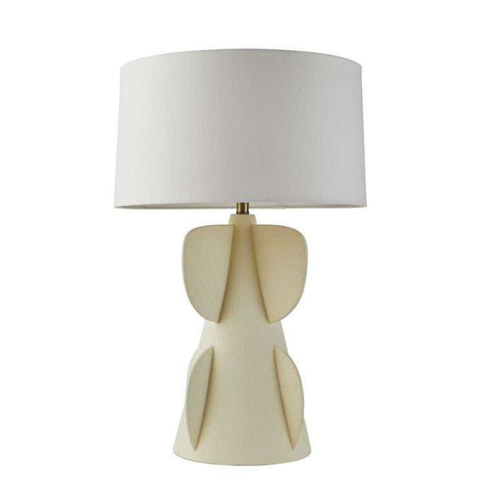 Arteriors PTE08-486 One Light Table Lamp, Antique Brass/White/White