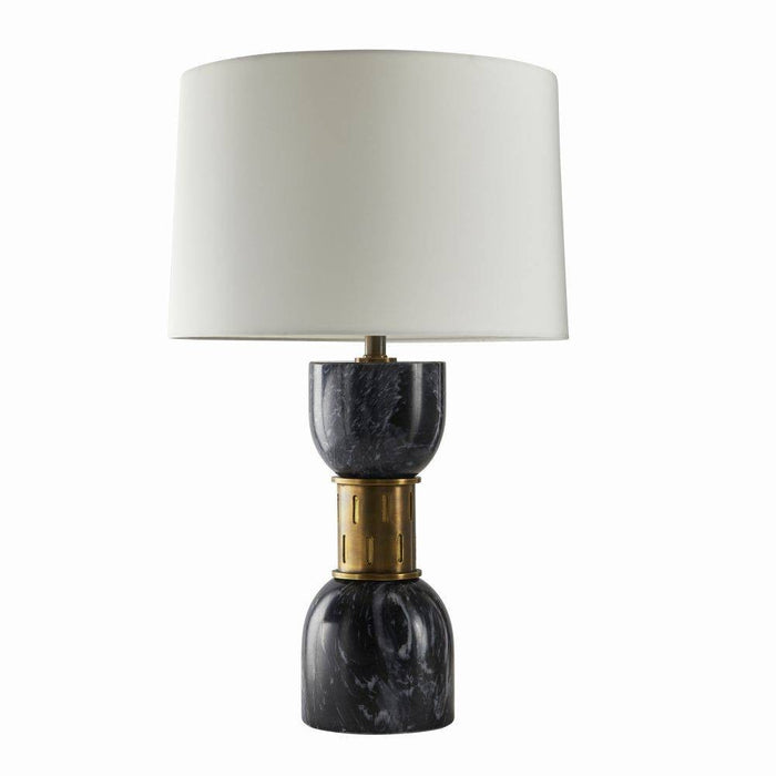Arteriors PTI15-229 One Light Table Lamp, Black/Antique Brass/Off-White/Off-White