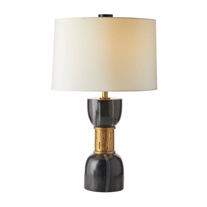 Arteriors PTI15-229 One Light Table Lamp, Black/Antique Brass/Off-White/Off-White