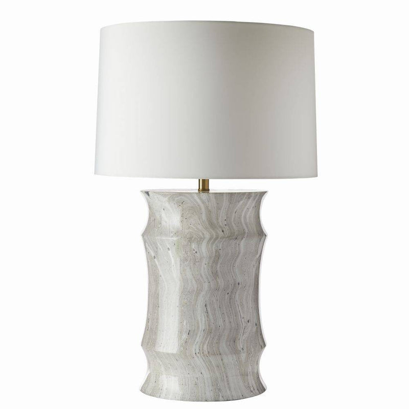 Arteriors PTS13-SH037 One Light Table Lamp, Moon Storm/Antique Brass/Off-White/Off-White