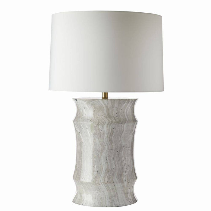 Arteriors PTS13-SH037 One Light Table Lamp, Moon Storm/Antique Brass/Off-White/Off-White