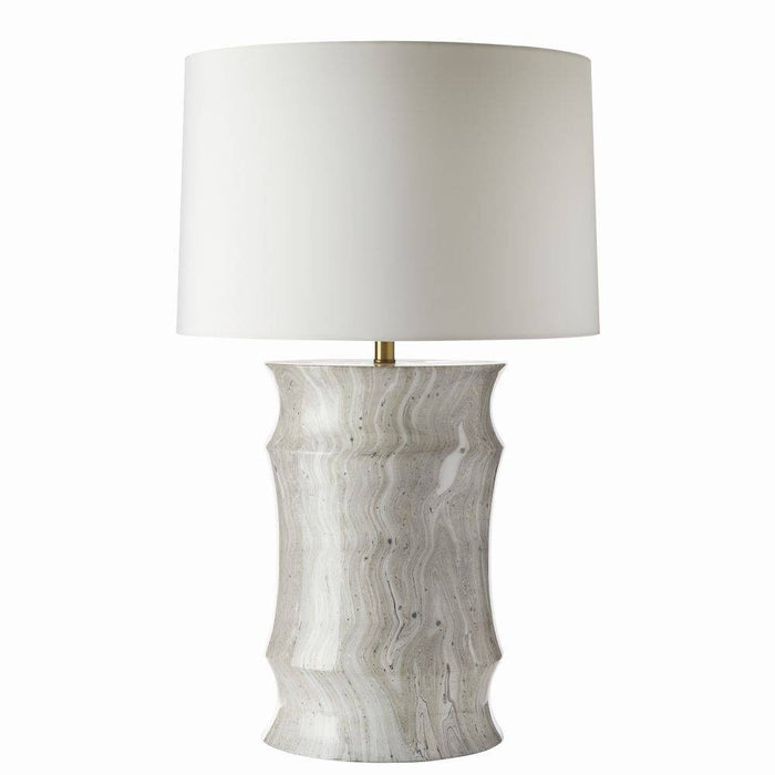 Arteriors PTS13-SH037 One Light Table Lamp, Moon Storm/Antique Brass/Off-White/Off-White