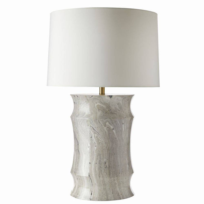 Arteriors PTS13-SH037 One Light Table Lamp, Moon Storm/Antique Brass/Off-White/Off-White