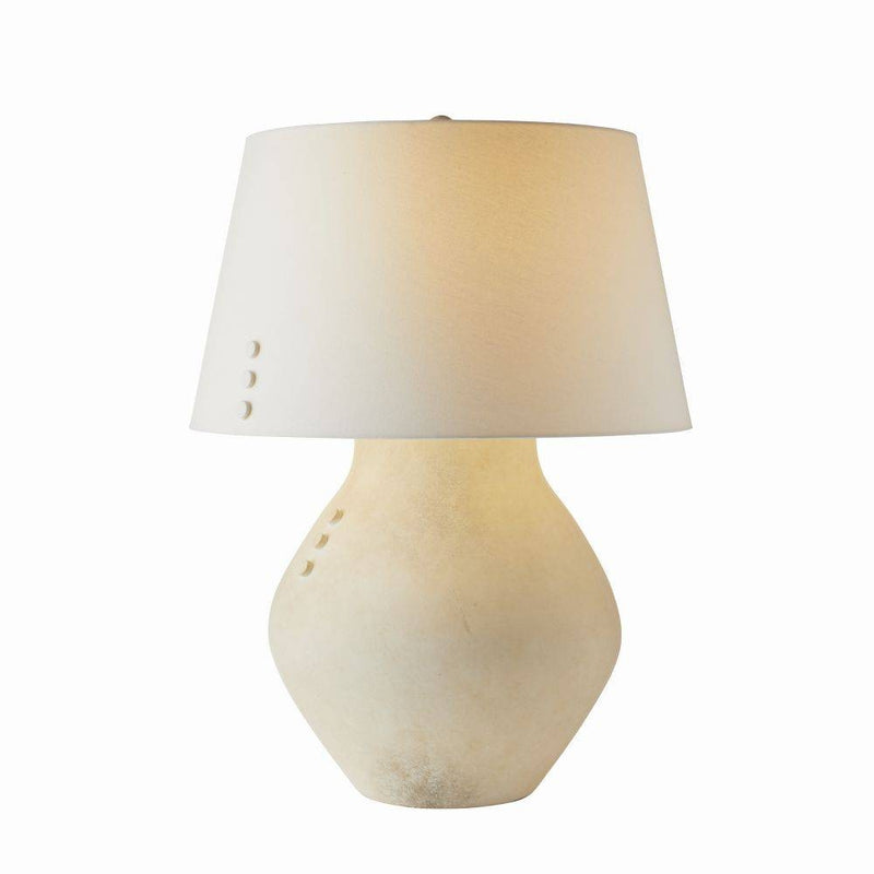 Arteriors PTS14-SH028 One Light Table Lamp, Egg Shell/Antique Brass/Off-White/Off-White