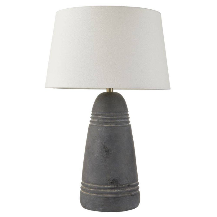 Arteriors PTS16-829 One Light Table Lamp, Matte Charcoal/Antique Brass/Off-White/Off-White