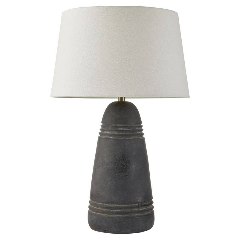 Arteriors PTS16-829 One Light Table Lamp, Matte Charcoal/Antique Brass/Off-White/Off-White
