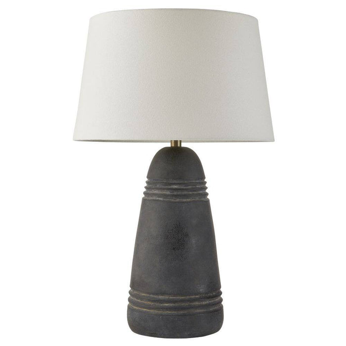 Arteriors PTS16-829 One Light Table Lamp, Matte Charcoal/Antique Brass/Off-White/Off-White