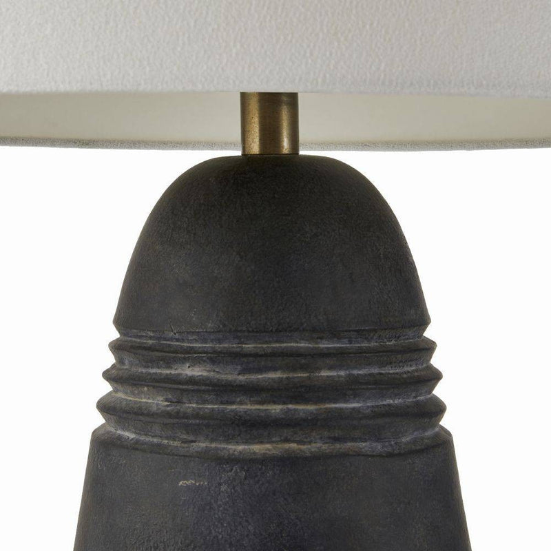 Arteriors PTS16-829 One Light Table Lamp, Matte Charcoal/Antique Brass/Off-White/Off-White