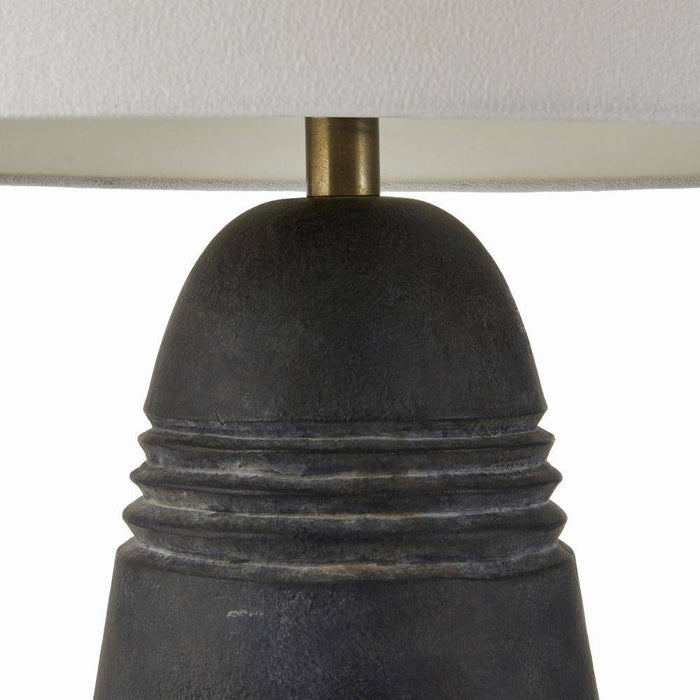 Arteriors PTS16-829 One Light Table Lamp, Matte Charcoal/Antique Brass/Off-White/Off-White